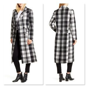 Halogen Double Breasted Check Coat sz 10